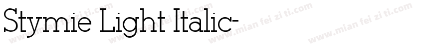 Stymie Light Italic字体转换